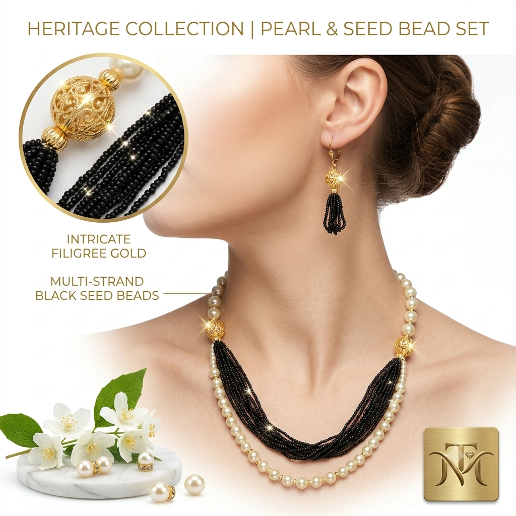 Empress Collection Manga Mala Ruby and Gold Necklace Set