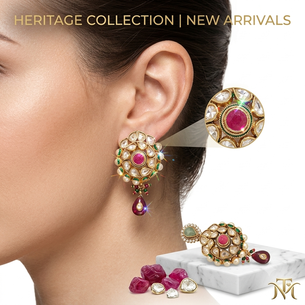 Lakshmi Heritage Gold Choker Necklace and Earring Set