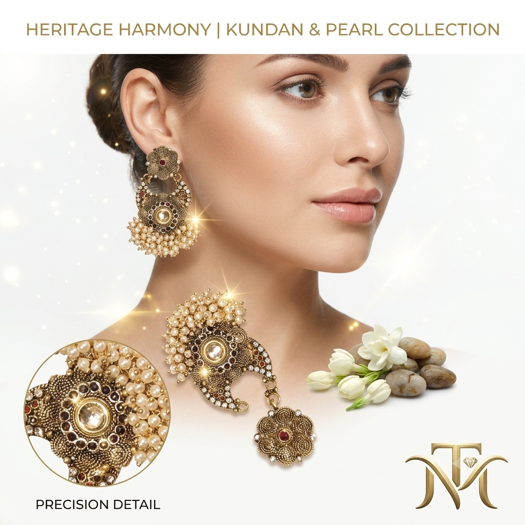 Kundan and Ruby Heritage Drop Earrings