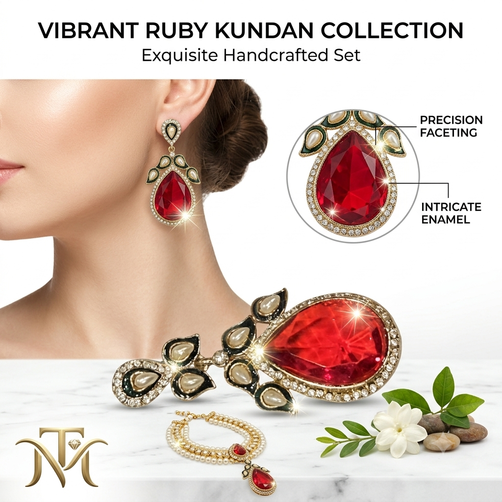 Heritage Harmony Kundan and Pearl Chandbali Earrings