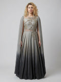 Citrine Draped Lehenga with Embellished Blouse front view