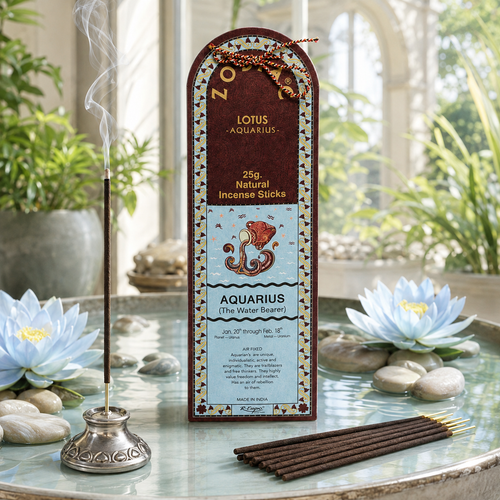 Aquarius Lotus Zodiac Incense Sticks – 25g, 25 Sticks