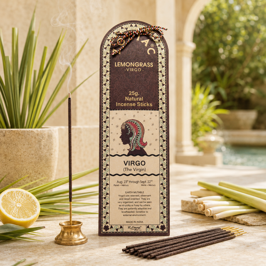 Virgo Lemongrass Zodiac Incense Sticks – 25g, 25 Sticks