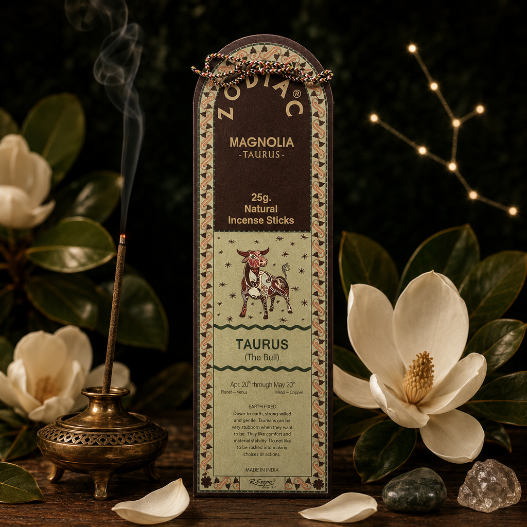 Taurus Magnolia Zodiac Incense Sticks – 25g, 25 Sticks