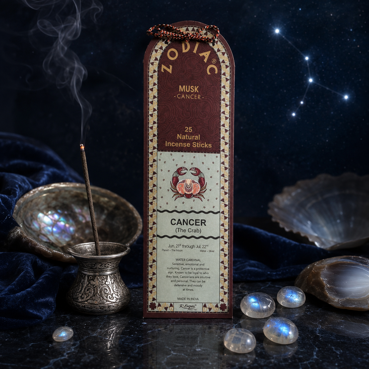 Cancer Musk Zodiac Incense Sticks – 25g, 25 Sticks