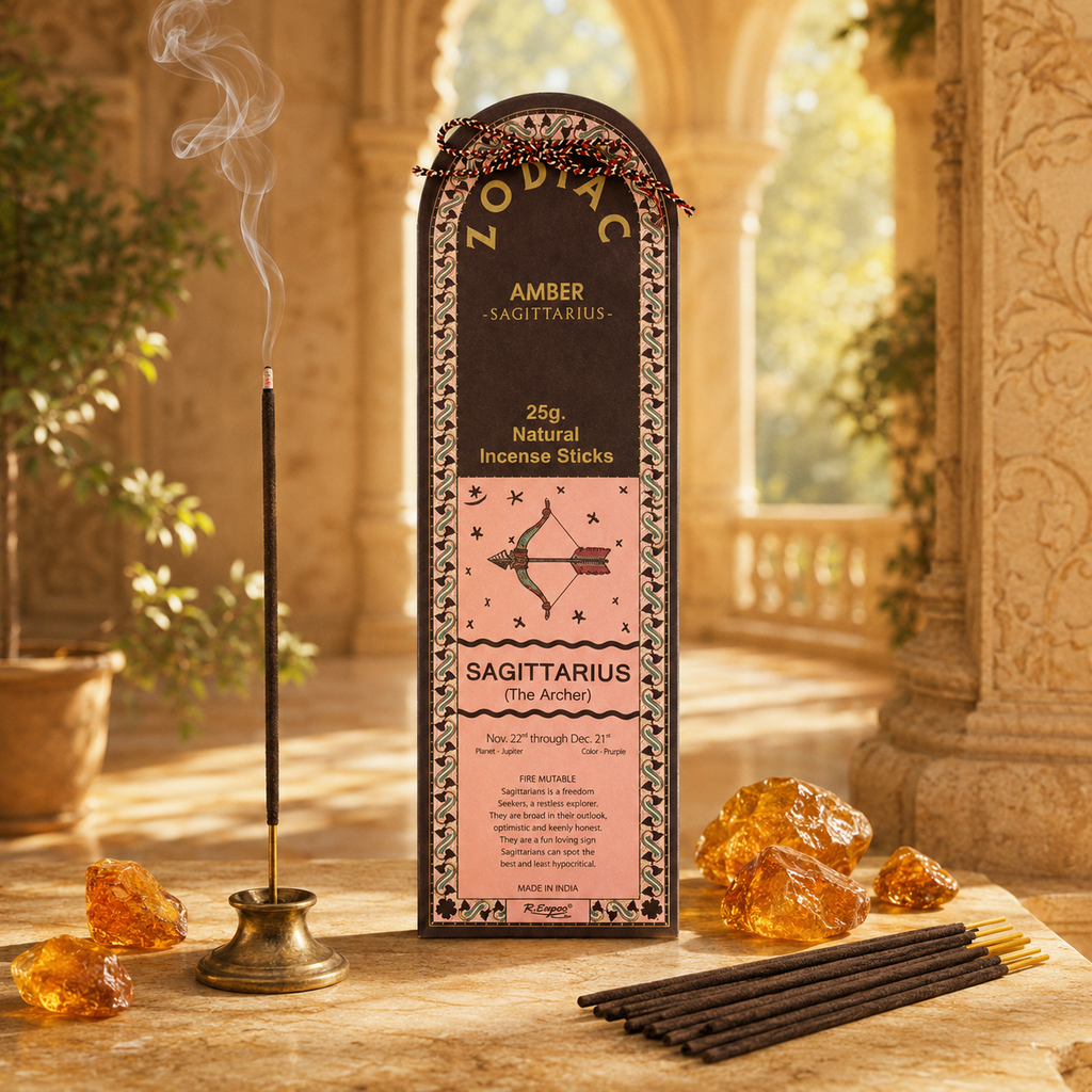 Sagittarius Amber Zodiac Incense Sticks – 25g, 25 Sticks