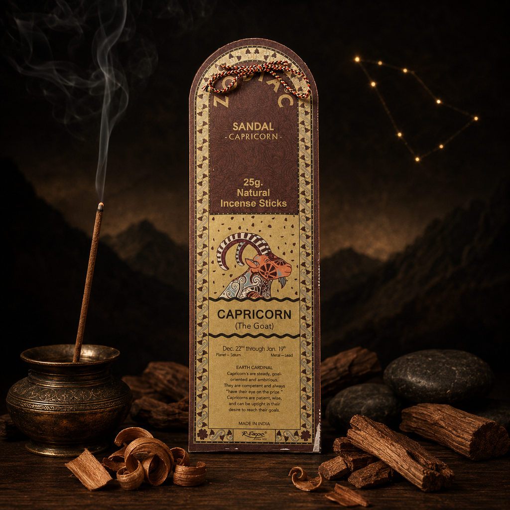 Capricorn Sandal Zodiac Incense Sticks – 25g, 25 Sticks