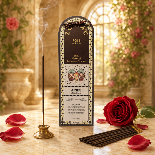 Aries Rose Zodiac Incense Sticks – 25g, 25 Sticks