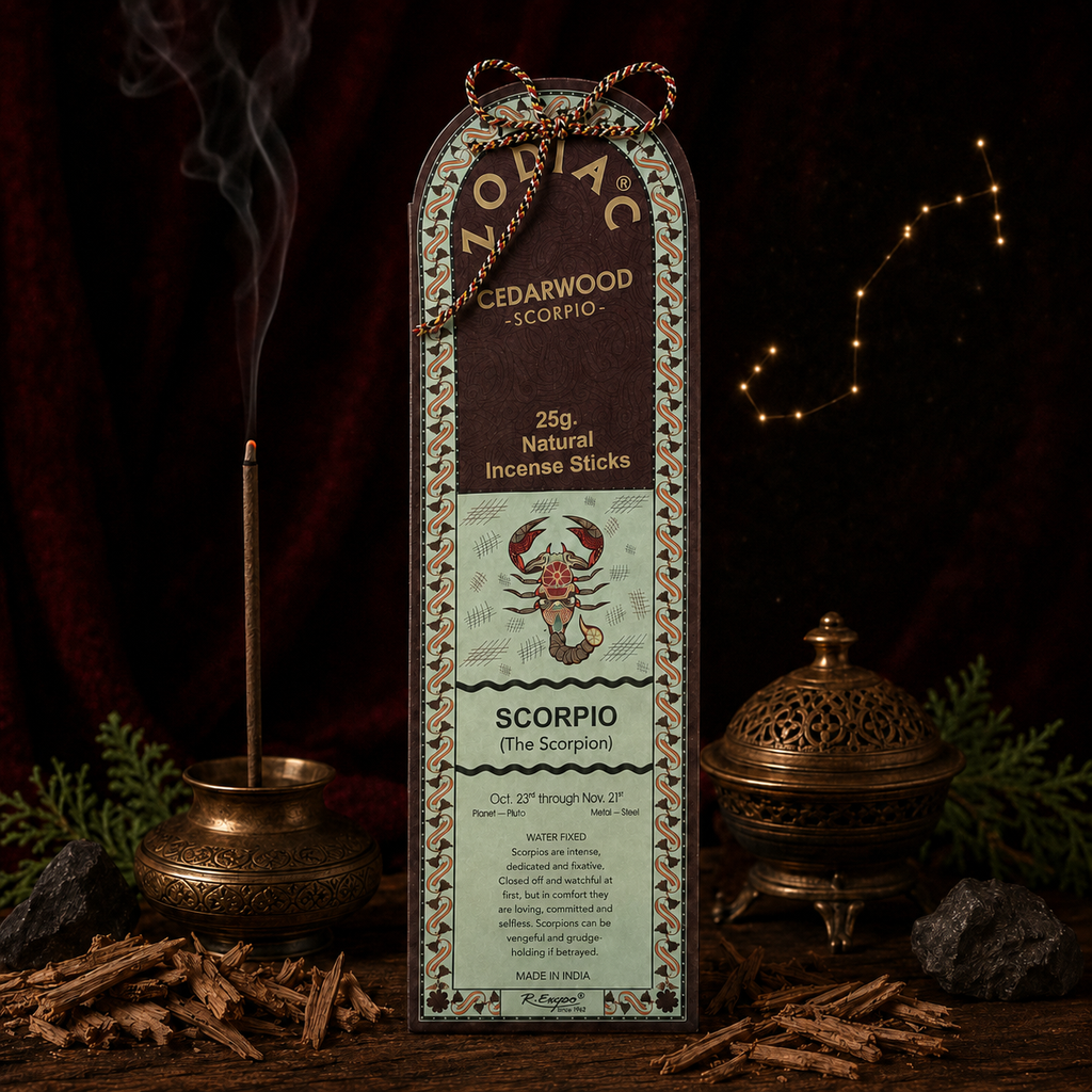 Scorpio Cedarwood Zodiac Incense Sticks – 25g, 25 Sticks
