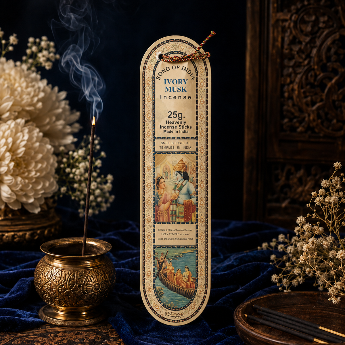 Ivory Musk Incense Sticks 25g, 25 Sticks – Soft Warm Fragrance