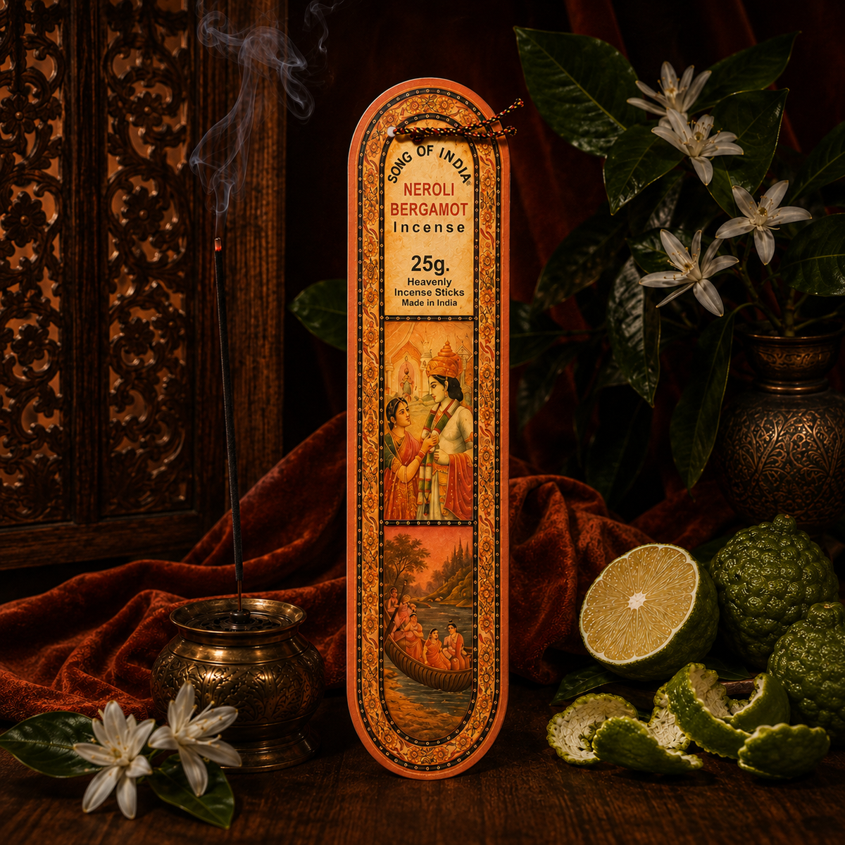 Neroli Bergamot Incense Sticks 25g, 25 Sticks – Citrus Floral Fragrance