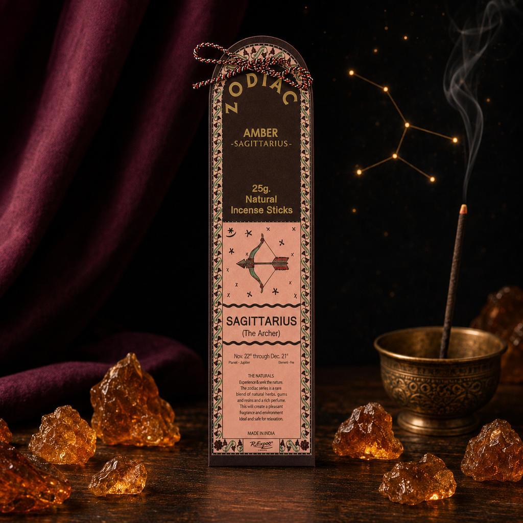 Sagittarius Amber Zodiac Incense Sticks – 25g, 25 Sticks