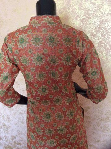 Kurtis "Cotton Printed with leather Patch"