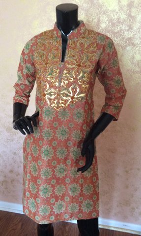 Kurtis "Cotton Printed with leather Patch"
