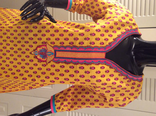 Cotton Kurti with Embroidered Yoke