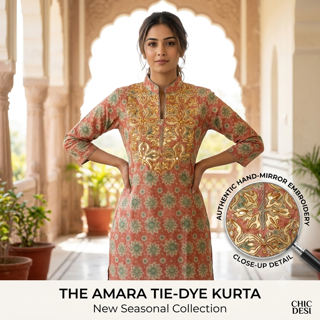 Kurtis "Cotton Printed with leather Patch"