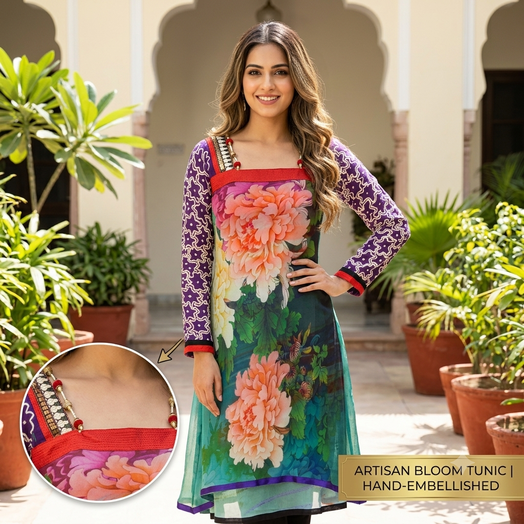 Grab This Beautiful Fancy Kurti Fabricated On GGT Digital Print..