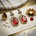 Heritage Harmony Kundan & Pearl Chandbali Earrings
