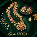 Empress Collection Manga Mala Ruby & Lakshmi Coin Necklace Set
