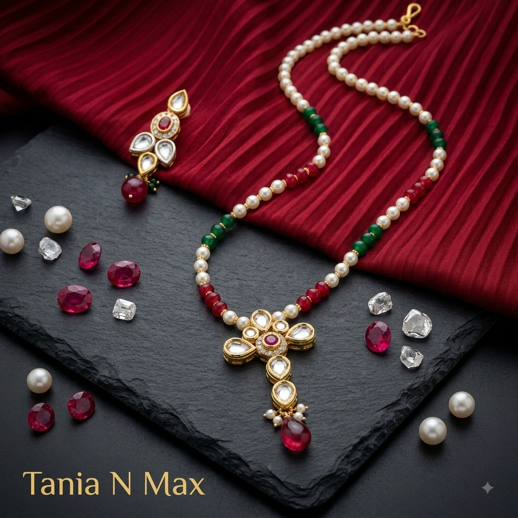 Kundan & Ruby Heritage Collection Necklace & Earring Set