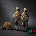 Kundan Collection Ruby & Emerald Drop Earrings