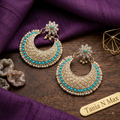 Chandbali Suite Turquoise & Gold Filigree Earrings