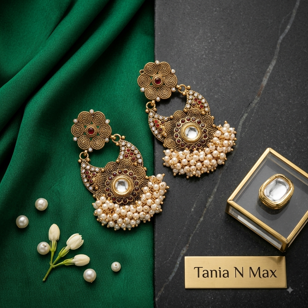 Kundan & Ruby Heritage Drop Earrings