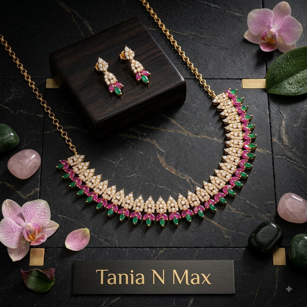 Signature Navratna Choker Set with Earrings